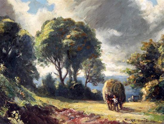 Frank Ernest Beresford (1881-1967) Haycart in a landscape, 10 x 13.5in.